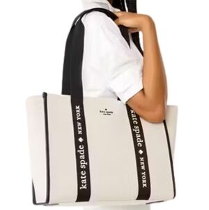 **NWT** Kate Spade Kip Large Canvas Tote Natural